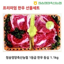 청송영양축협 한우 선물세트 명품1호 등심 1.1kg, 없음