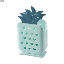 DFMEI 가정용 물빠짐걸이 더블칸 수저통 식기 수저통, 민트 12.3*6*20.5cm