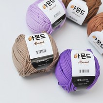 패션메이드 아몬드 코마면 뜨개 가방 소품 의류 인형실1팩(5볼), 25번