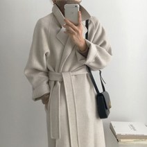 여성용 세련된 겨울 모직 롱코트