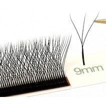 마리아 3D W 모양의 속눈썹 연장 용품 0.07 갈색 자연 메이크업 팬 Y 클러스터 개인 상표, 01 Black_09 8-12 MIX_04 D