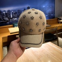 C40 원마일 연예인 베이지 볼캡 야구모자 여성 보석 스트리트 캡 가을겨울