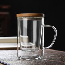 고붕규산염 유리 3 피스 가정용 차 찻잔 커버 필터 대나무 꽃 물컵, 01 A