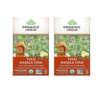 오가닉인디아 툴시 마살라 차이 37.8g 18티백 India Tulsi Tea Masala Chai, 2팩
