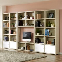 엘마 3600 TV하문형 책장 풀세트, 색상:월넛