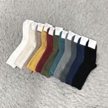 [리즈데이즈] [11color] 잔골지 컬러 장목 양말