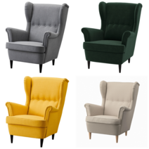 이케아 패브릭 암체어 STRANDMON 스트란드몬 윙체어 시프테보 옐로