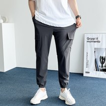 데일트 남자 빅사이즈 아이스 밴딩 스판 여름 카고 조거팬츠