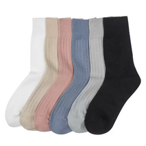 삭스탑 싹스탑 여성 골지양말 6켤레 코스트코 여성 여자 니트 삭스 목긴 긴목 중목 양말