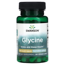 스완슨 Swanson 글리신 500mg 60베지캡슐 Glycine, 기본, 1개, 60개