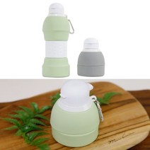 600ml 늘어나는 실리콘 물병 접는 텀블러 휴대용 캠핑 등산, 기본