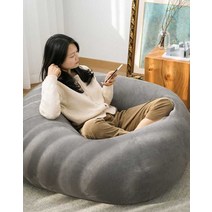 푹신한 구름쿠션 싱글 소파 빈백, 기술 천-로열 블루  90x100cm 미디엄 M