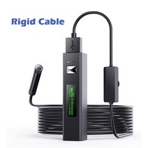 산업용 와이파이 내시경 카메라 8MM 미니 렌즈 2.0MP USB 자동차 검사 보어스코프 8led 방수 아이폰 호환 안드로이드 폰 PC, [01] 5 메터, [01] 8mm, [02] Rigid Cable Set
