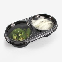 더팩컴퍼니 원형2칸 검정반찬용기 200개/ 1400개, 1박스