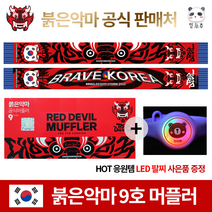 붉은악마 머풀러 영웅시대 임영웅시축 판매 빠른배송, 붉은악마 9호 머플러 + 사은품 LED팔찌