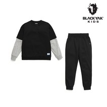블랙야크키즈 공용 BKM라파맨투맨세트 _1BKSEF3907_BK
