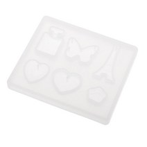 GHSHOP 1 팩 6 디자인 로즈/병/러브 하트 몰드 다이아몬드 실리콘 몰드 diy 쥬얼리 수지 몰드 에폭시 몰딩 도구 베이킹, 클리어
