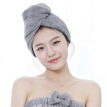 ▒†머리수건 극세사 타올 헤어 드라이 빨리말리는법 수영†▒ 0628 PLAB:V, 그레이