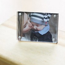 탁상용 아크릴미니액자 포토테이블 사진인화 소형자석액자 작은사진틀 탁상형 투명프레임, 사이즈