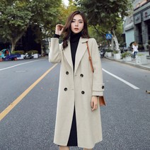 모직 코트 여 하프 스모그 블루 여성 모직 코트 dayi