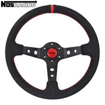 JDM 유니버설 레이싱 스티어링 휠 스웨이드 14 인치 350mm 모모용 자동차 스포츠 드리프트 랠리 게임 볼, 03 Black-Red