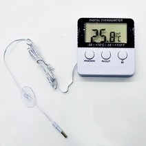 디지털 냉장고 온도계 내 외부 센서 온도측정 알람기능 건전지포함, 상세페이지 참조, 1개