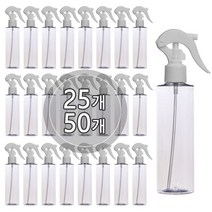 [25개묶음판매] 미니건스프레이용기(L형) 100ml 120ml 150ml 200ml 250ml 300ml 500ml, 250ml 각투명용기, 검정캡, 25개