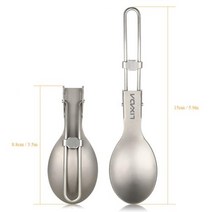 Lixada 750ml 티타늄 커피 컵 머그잔 프렌치 프레스 포트 커피 메이커 뚜껑 포함 야외 캠핑 요리 냄비 커피 메이커 캠핑 머그잔 티타늄 컵 커피 티타늄야외용 식탁 식기류, 15cm Spoon