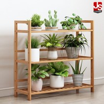 JS리빙 화분 진열대 베란다 인테리어 거실 다육이 엔틱 받침대 테라스 선반 원목 철제 다이 정리대 화분대 스탠드 거치대 실내 대나무 우드 3단 조립식 MD-Zs152D, 지센(화분대/1개)
