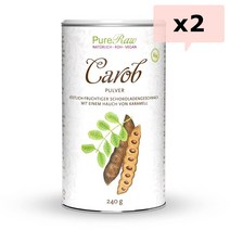 PureRaw 오가닉 캐롭 파우더 가루 분말 240g 2팩 Organic Carob Powder (독일배송)