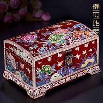 자게장 나비장 옷장 나전칠기장 보석함 돌반지 귀걸이 자개장 보관, D-006 미디엄 스냅 프린세스 유럽식 수납함개