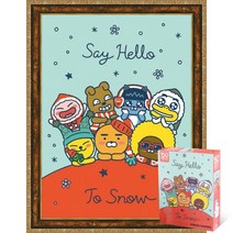 퍼즐피플 카카오프렌즈 직소퍼즐 모음, 세이헬로 투 스노우 카카오프렌즈 150피스 액자포함(엔틱골드), 150p