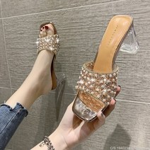 라오농 투명굽 하이힐 굽높은 미용실 봄 여름 네일샵 슬리퍼 +KIIE06X