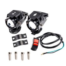 오토바이 안개등 2팩 오토바이 헤드 라이트 U5 스포트 안개등 야마하 V-MAX NMAX125 55 LED 125 200 250 40, 한개옵션1, 02 1 pair-switch
