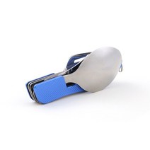 가족 커플 휴가 철 피크닉 세트 휴대용 한국 스테인레스 스틸 식기 수프 컵 세트 캠핑 가방 피크닉 도시락, 03 파란