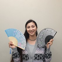 검정 이정현 와부채 부채 용돈 돈 한지 매화나무 합죽선 무용 손 전통 만들기 외국인선물 민화 동양화, 상세페이지 참조