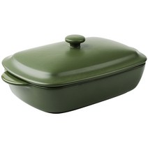 뚜껑 있는 감성 플레이팅 라자냐 오븐 용기 그릇, 그린, 1개
