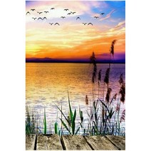 세진 120가지 이상그림 색표현이 풍부한 제품 비즈 보석 십자수, 55 노을과 강  33x44 세로형