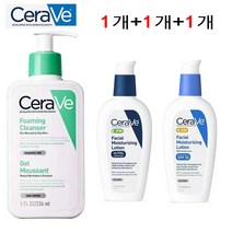 세라비 1+1+1 데이크림+늦서리+클렌저 포밍 페이셜 클렌저 모이스처라이징 로션, 1+1+1(클렌저+데이크림+늦서리 ), 236ml+89ml+89ml
