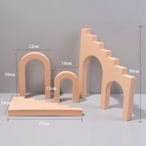 거품 큐브 세트 사진 촬영 3D 장식품 보석 포즈 배경 음식, 27 Beige ladder 4 pcs_01 Set