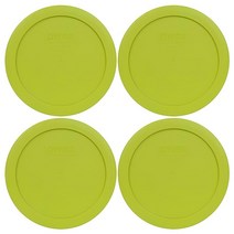 Pyrex 번들 4개 품목: 7201 4컵 핑크 플라스틱 식품 보관 뚜껑, 4, Edamame Green