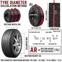 타이어보관 트레일러 트럭 SUV 캠핑카용 휴대용 방진 타이어 휠 보호 커버 4 개입, [03] red black S, 03 red black S