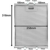 금속 메쉬 필터 318x258mm Baumatic Zan si lamana 쿠커 후드/추출기 팬 벤트 AG600SS BE60GL BEI350SS bt와 호환 가능, 단일옵션