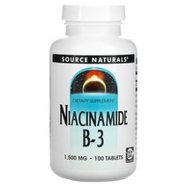 소스내추럴 니아시나미드 B-3 1 500mg 100정 / 슈퍼푸드 부모님 선물 직장인 Source Naturals Niacinamide B-3 1 500 mg 100 Tabl