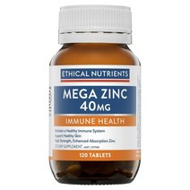 NZ직구 에티컬 뉴트리언츠 Mega Zinc 최상급 벨류 40mg 120테블렛 1팩, 수량, 상세참조