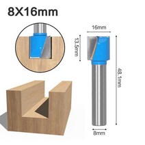 밀링 청소 바닥 조각 비트 솔리드 초경 라우터 비트 목공 도구 커터 나무 용 엔드밀, 파란색 8x16mm