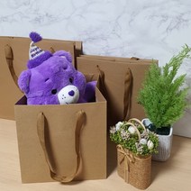크라프트 정사각형 무지 쇼핑백 종이가방 소