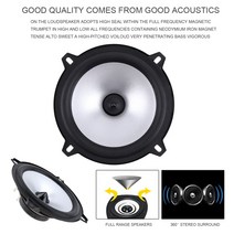 동축 스피커 5인치 88dB 자동차 동축 스피커 60W 양방향 Hifi 전체 범위 주파수 감도 파워 라우드 1 쌍, 한개옵션0, 1개