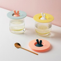 토끼 실리콘 컵 뚜껑 3color - 귀여운 컵 덮개, 오렌지