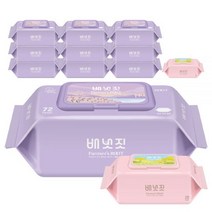 배냇짓 파머스루트 바이올렛70 72매 10팩 + 휴대용 캡형 20매 2팩 1세트